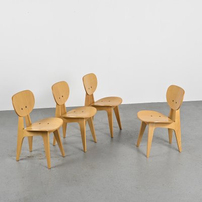 3221 Chairs by Jenzo Sakakura for Tendo Mokko, 1980s, Set of 4-GJR-1765365