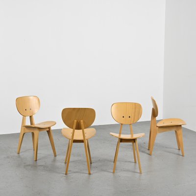 3221 Chairs by Jenzo Sakakura for Tendo Mokko, 1980s, Set of 4-GJR-1765365