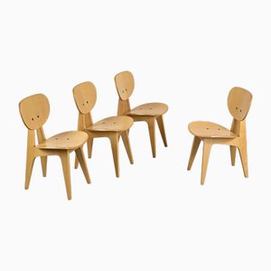 3221 Chairs by Jenzo Sakakura for Tendo Mokko, 1980s, Set of 4-GJR-1765365