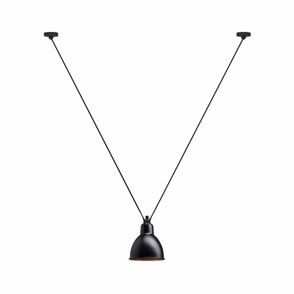 N323 Pendant Lamp Round by Lampe Gras #Mat Black / Copper inside