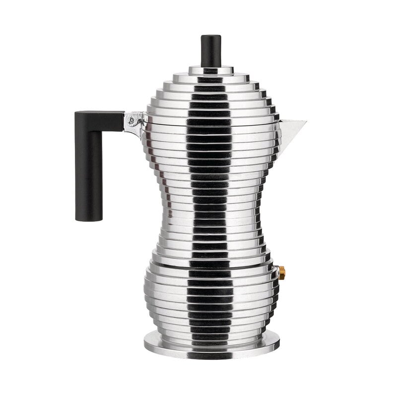 Pulcina espresso coffee maker by Alessi #3 cups, aluminium - black #