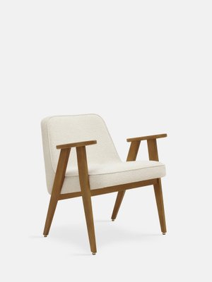 366 Armchair in Boucle Creme and Dark Wood by Jozef Marian Chierowski, 2023-JOG-1761650