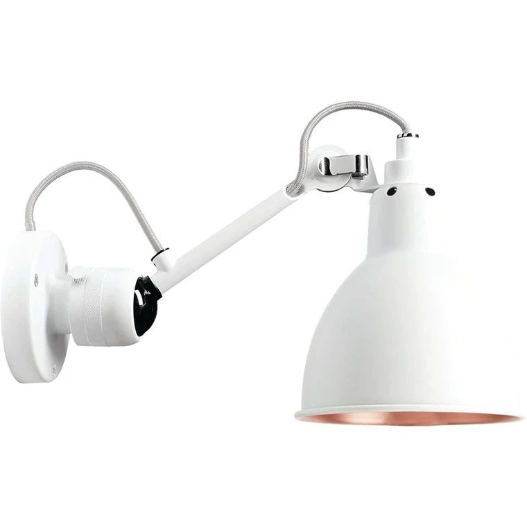 N304 Wall Lamp by Lampe Gras #White & White/ Copper On/Off
