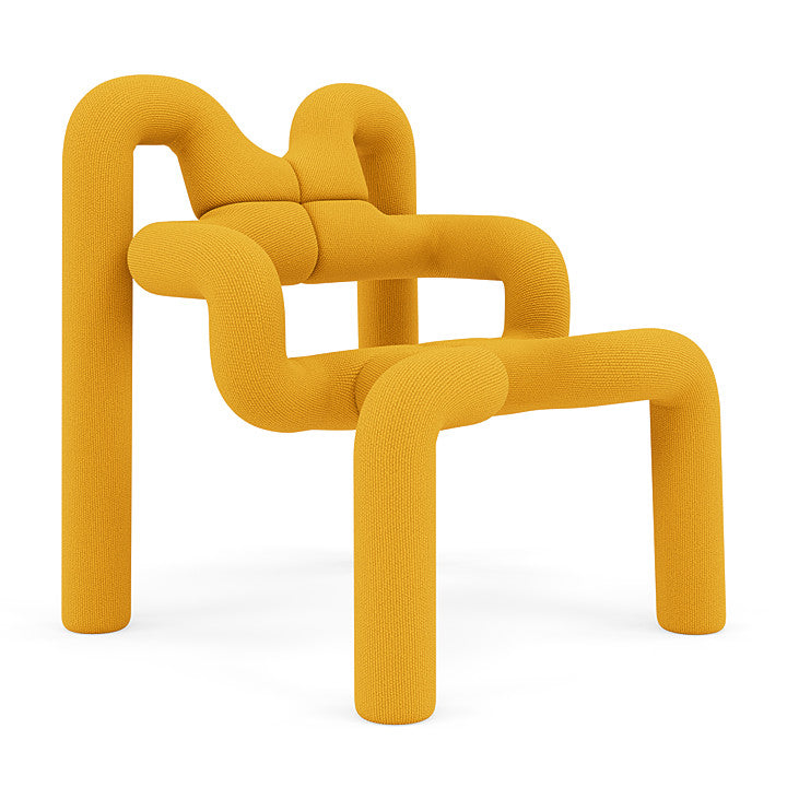 Ekstrem™ Upholstered Fabric geometry Easy Chair by Varier Furniture #KNIT 088 Sulphur