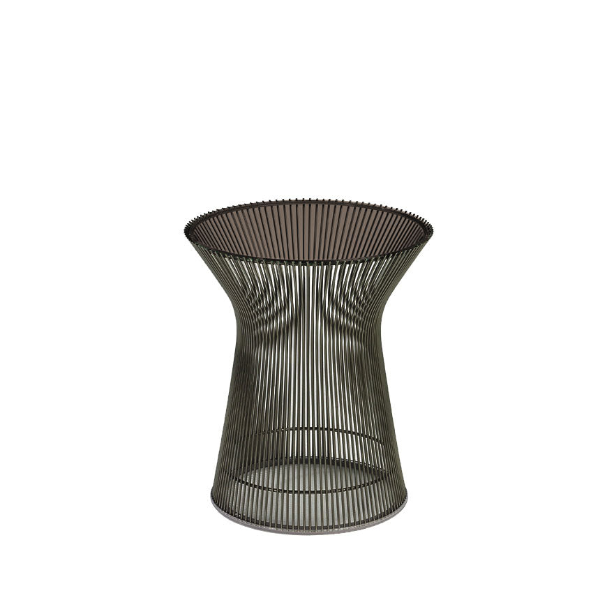 Platner Round Side Table Ø40xH46 by Knoll #Metallic Bronze/Bronze Glass