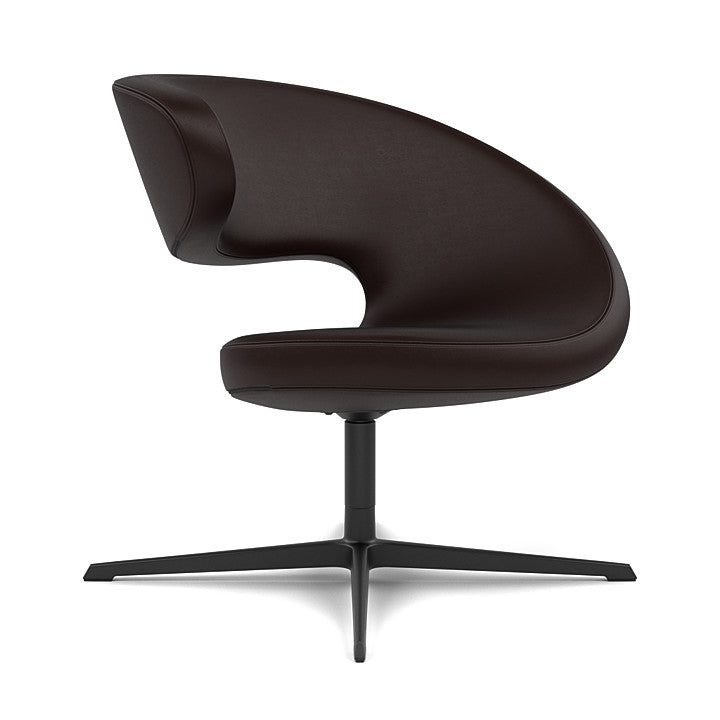 Peel™ Club - Swivel upholstered armchair (Upholstery Material - NOIR)