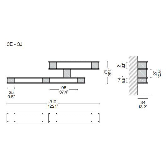 NUAGE TYPE ST WALL HANGING (Model - 310x34xH75)