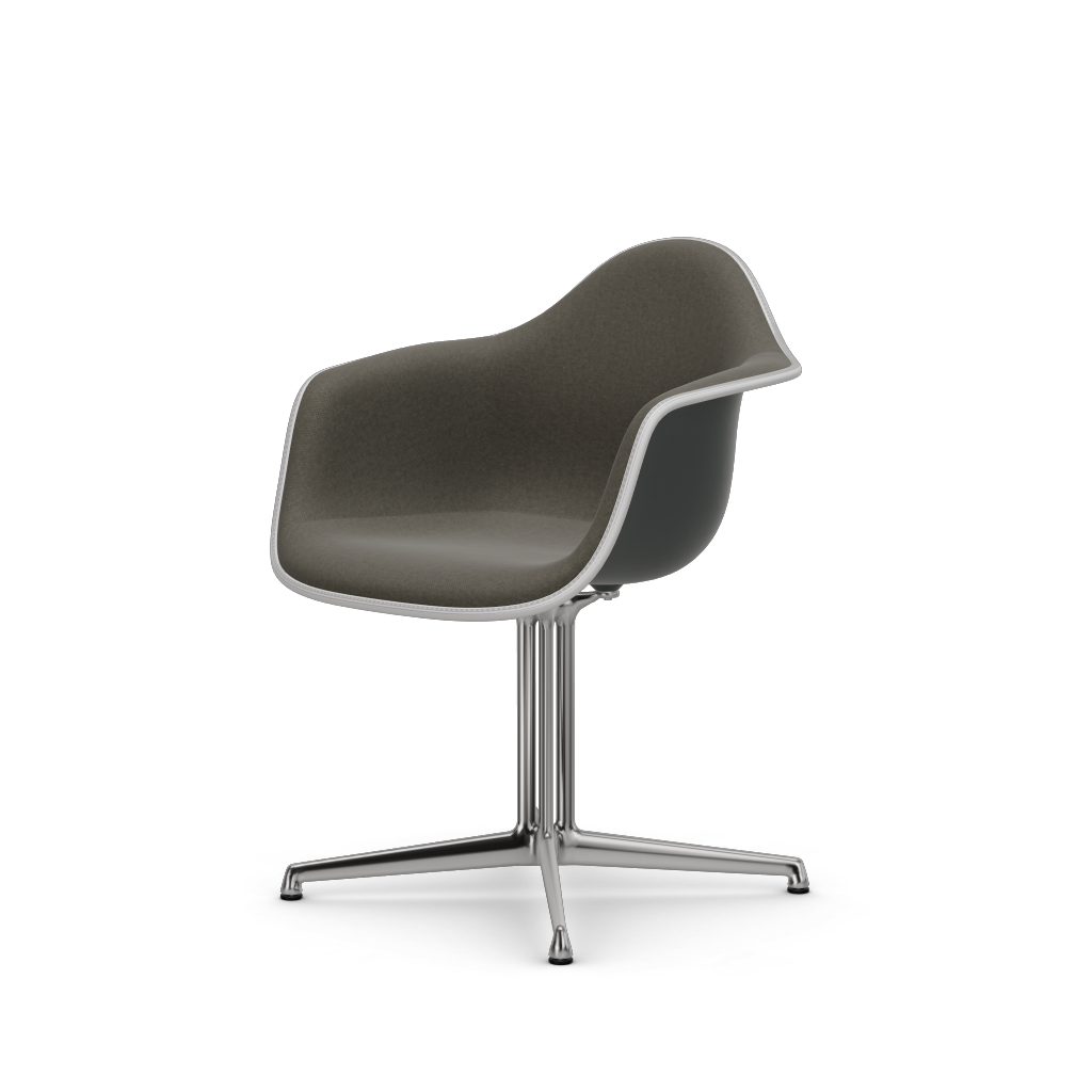 EAMES Plastic Armchair Dal (with Full Upholstery) (Color of Seat Shell -Granite Grey) (request info)