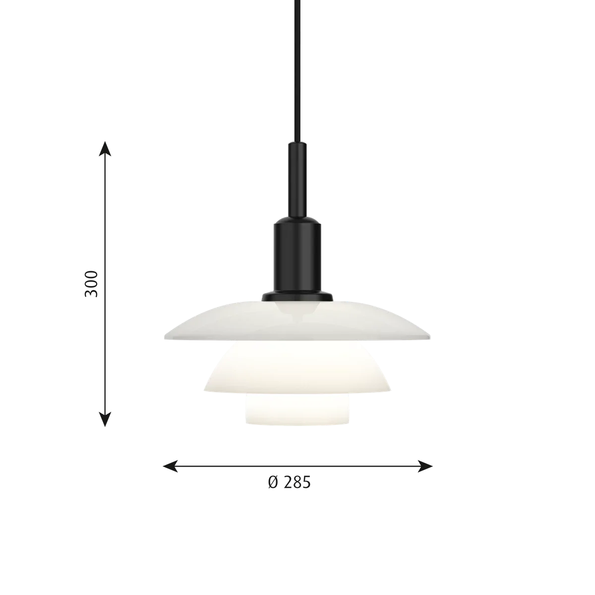 Ph 3/3 Pendant Lamp by Louis Poulsen #White Opal glass