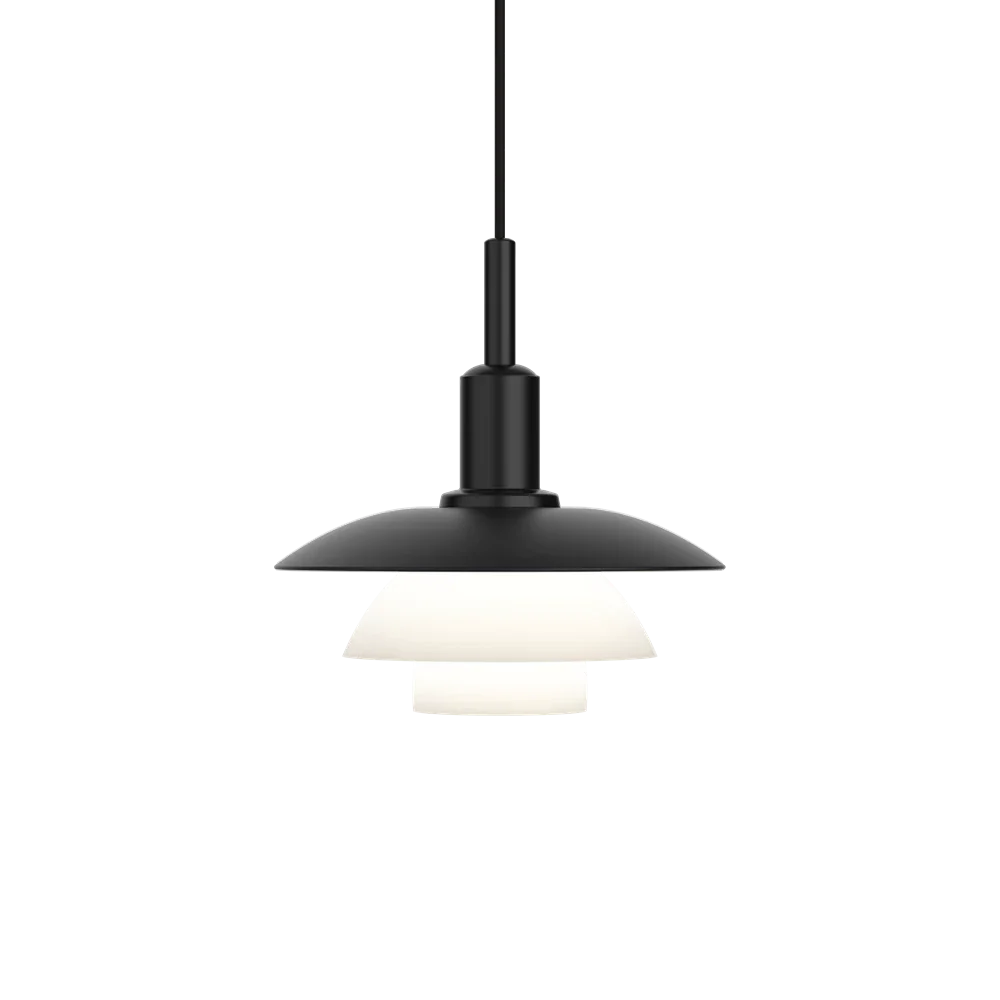 Ph 3/3 Pendant Lamp by Louis Poulsen #Metal black / opal glass