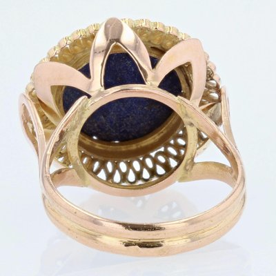 4,25 Carat Lapis Lazuli 18 Karat Yellow Gold Ring, 1960s-OLU-953172