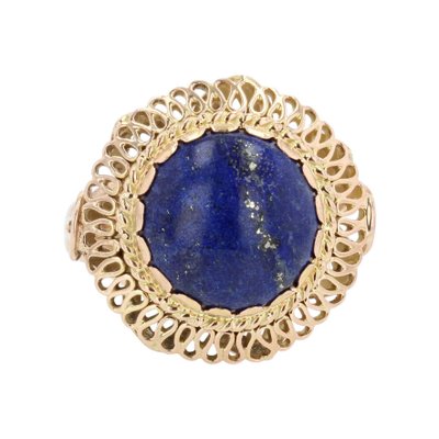 4,25 Carat Lapis Lazuli 18 Karat Yellow Gold Ring, 1960s-OLU-953172