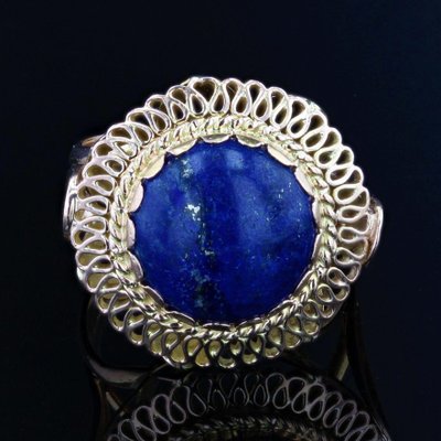 4,25 Carat Lapis Lazuli 18 Karat Yellow Gold Ring, 1960s-OLU-953172