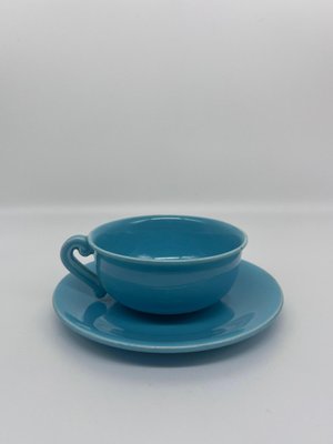 4 Cups & Saucers by Jean Pobaly, Set of 8-AVC-1298703