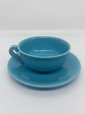 4 Cups & Saucers by Jean Pobaly, Set of 8-AVC-1298703