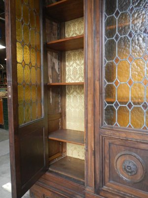 4-Door Walnut Bookcase, 1950s-WWQ-1436313