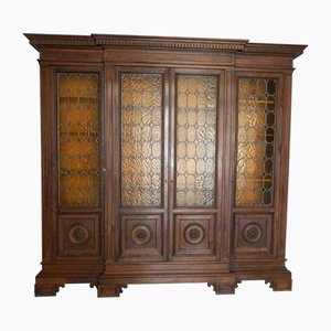 4-Door Walnut Bookcase, 1950s-WWQ-1436313