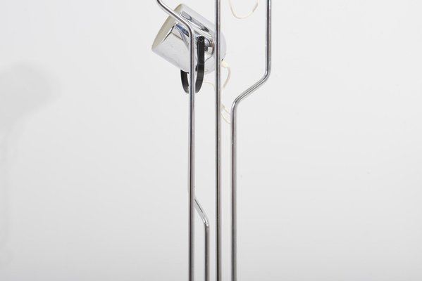 4-Head Chrome and Black Floor Lamp from Reggiani, Italy, 1970s-SFD-686695