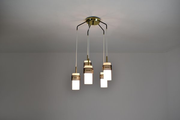 4-Light Glass Pendant Lamp from Stilnovo, 1950s-GXL-1718899