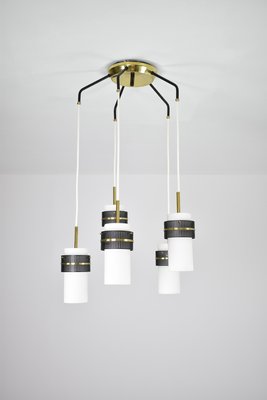 4-Light Glass Pendant Lamp from Stilnovo, 1950s-GXL-1718899