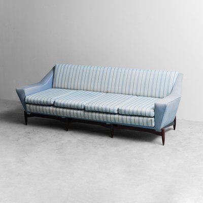 4 -Seater Sofa in Fabric and Wood, 60s, 1960s-ZLY-1766040