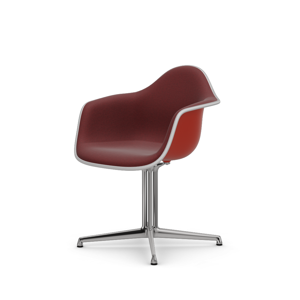 EAMES Plastic Armchair Dal (with Full Upholstery) (Color of Seat Shell -Poppy Red) (Request Info)