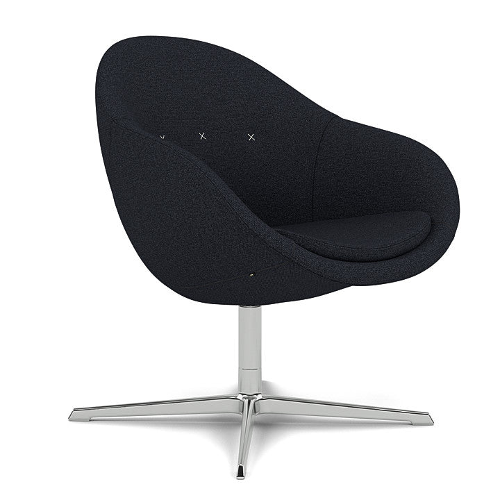 Kokon™ Club - Swivel easy chair with 4-spoke base (Base - Chrome / Upholstery Material - Hallingdal 65)