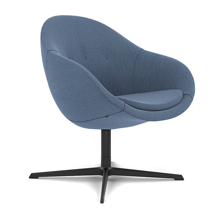 Kokon™ Club - Swivel easy chair with 4-spoke base (Base - Matte Black / Upholstery Material - Re-Wool)