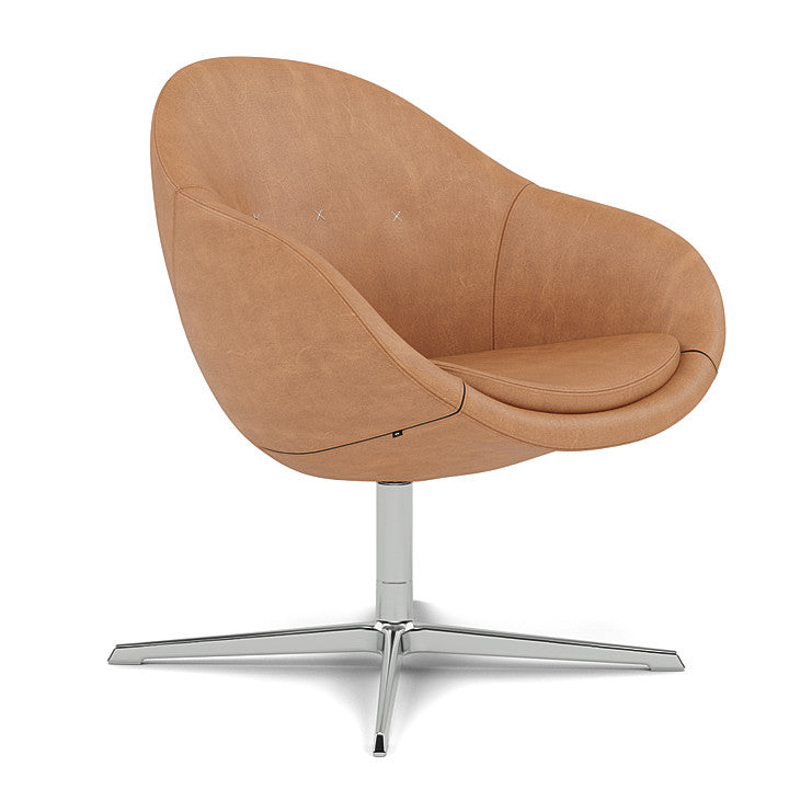 Kokon™ Club - Swivel easy chair with 4-spoke base (Base - Chrome / Upholstery Material - DUNES)