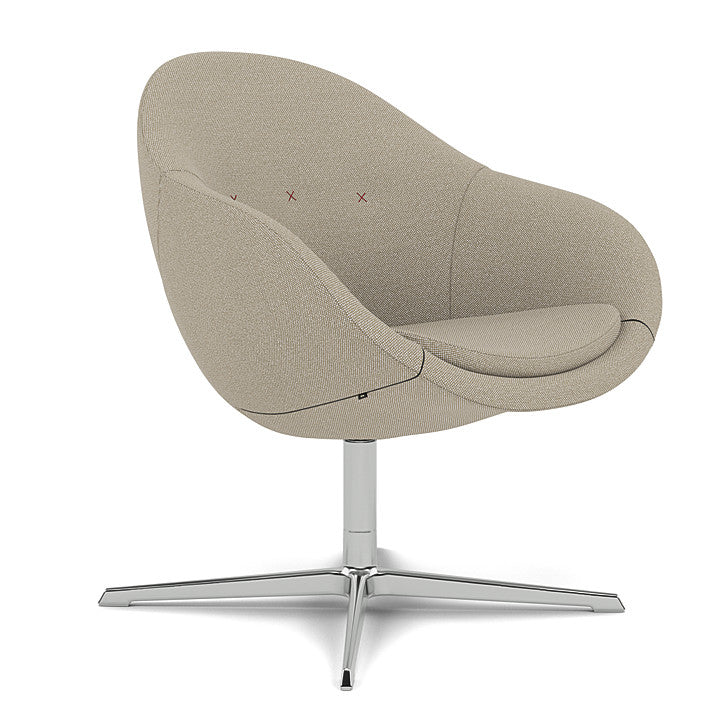 Kokon™ Club - Swivel easy chair with 4-spoke base (Base - Chrome / Upholstery Material - Hallingdal 65)