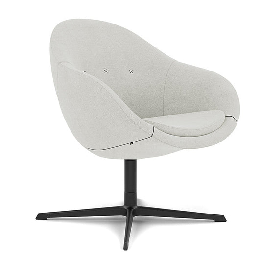 Kokon™ Club - Swivel easy chair with 4-spoke base (Base - Matte Black / Upholstery Material - Fiord 2)