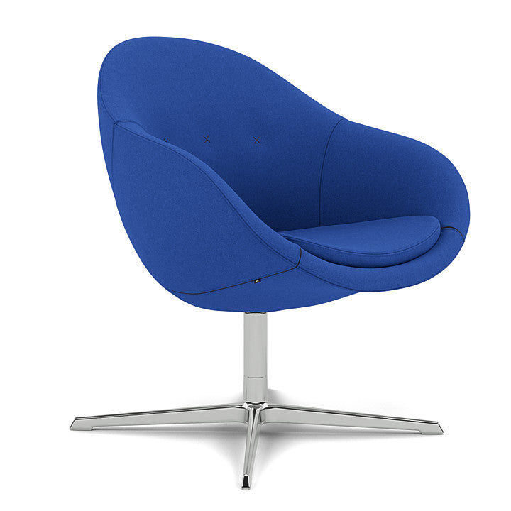 Kokon™ Club - Swivel easy chair with 4-spoke base (Base - Chrome / Upholstery Material - Divina 3)