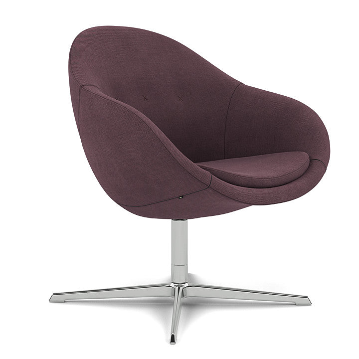 Kokon™ Club - Swivel easy chair with 4-spoke base (Base - Chrome / Upholstery Material - Fiord 2)