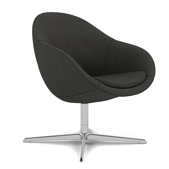 Kokon™ Club - Swivel easy chair with 4-spoke base (Base - Chrome / Upholstery Material - Divina Melange)