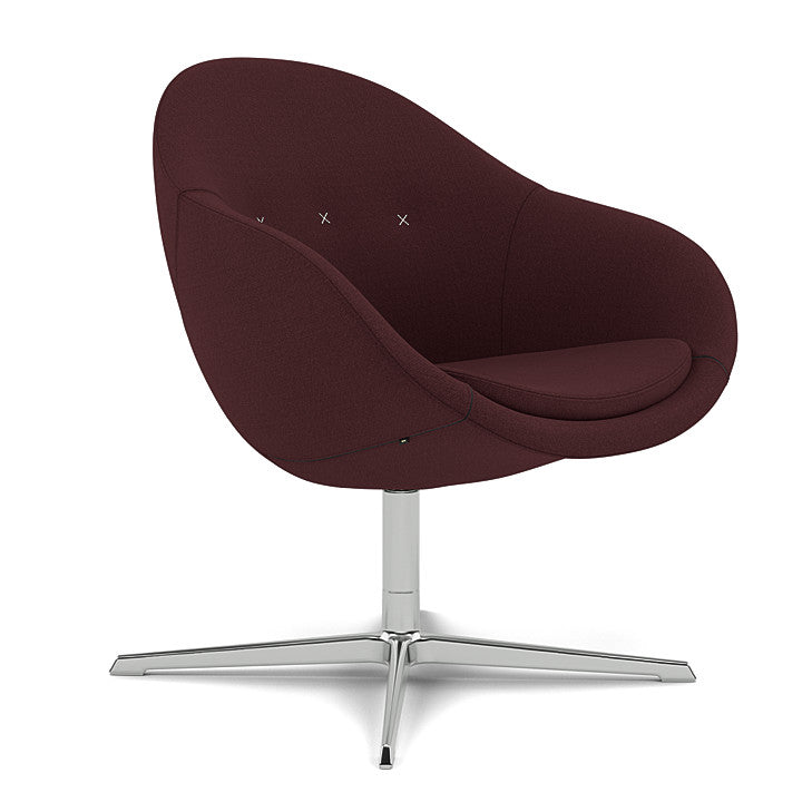 Kokon™ Club - Swivel easy chair with 4-spoke base (Base - Chrome / Upholstery Material - Vidar)