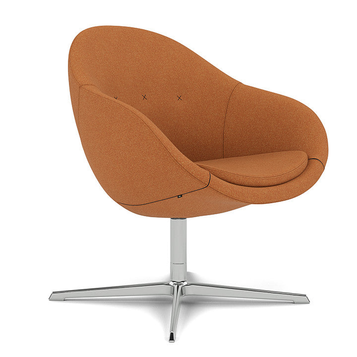 Kokon™ Club - Swivel easy chair with 4-spoke base (Base - Chrome / Upholstery Material - Melange Nap)