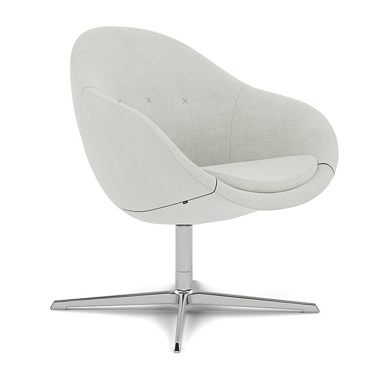 Kokon™ Club - Swivel easy chair with 4-spoke base (Base - Chrome / Upholstery Material - Fiord 2)