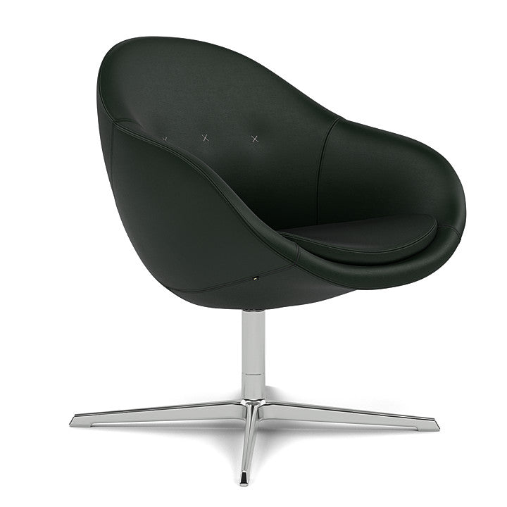 Kokon™ Club - Swivel easy chair with 4-spoke base (Base - Chrome / Upholstery Material - NOIR)