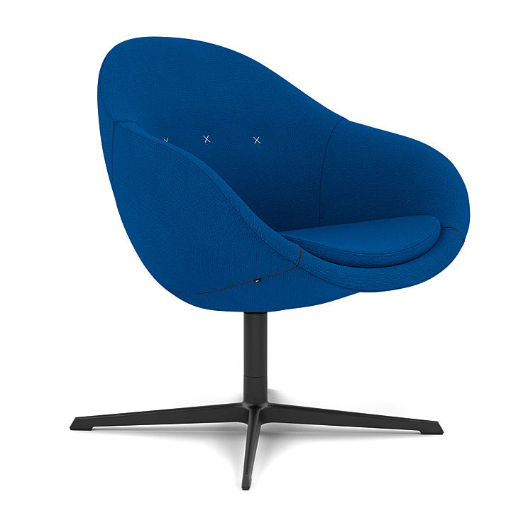 Kokon™ Club - Swivel easy chair with 4-spoke base (Base - Matte Black / Upholstery Material - Hallingdal 65)