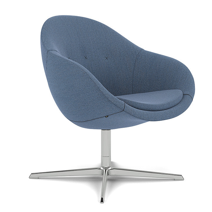 Kokon™ Club - Swivel easy chair with 4-spoke base (Base - Chrome / Upholstery Material - Re-Wool) by Varier Furniture