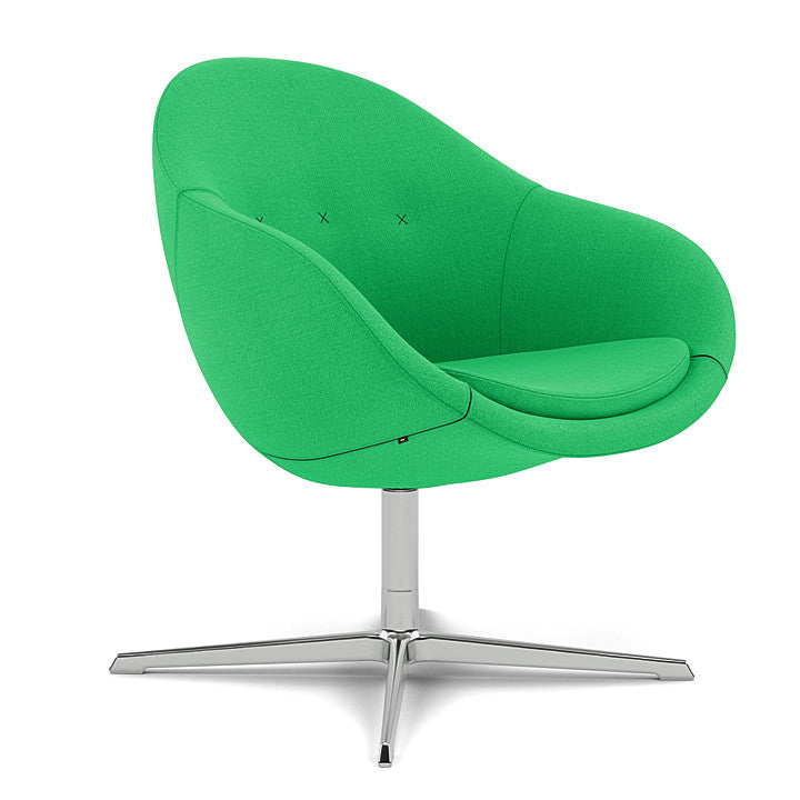 Kokon™ Club - Swivel easy chair with 4-spoke base (Base - Chrome / Upholstery Material - Vidar)