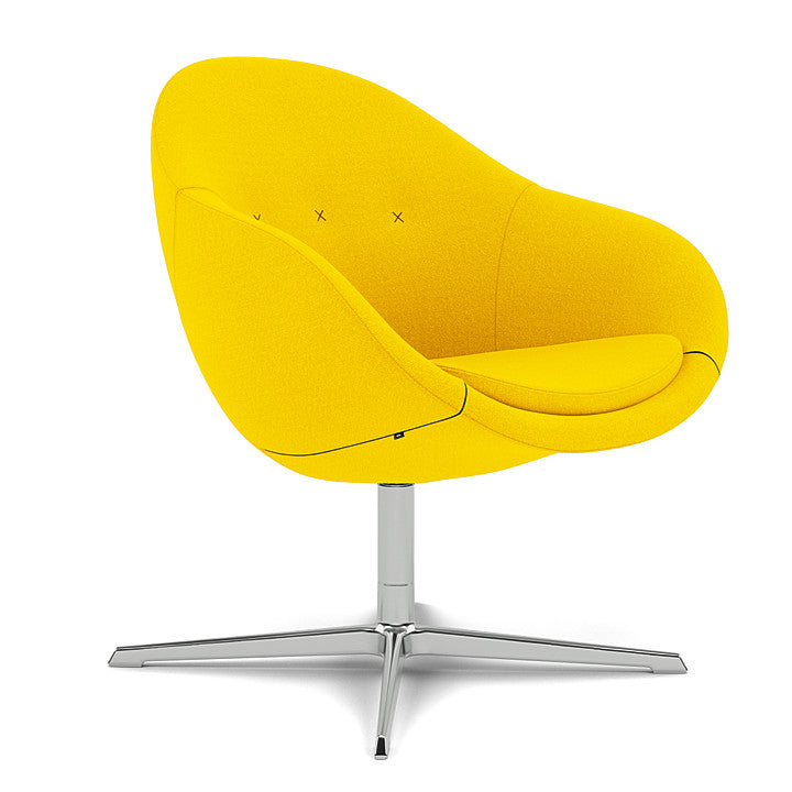 Kokon™ Club - Swivel easy chair with 4-spoke base (Base - Chrome / Upholstery Material - Vidar)