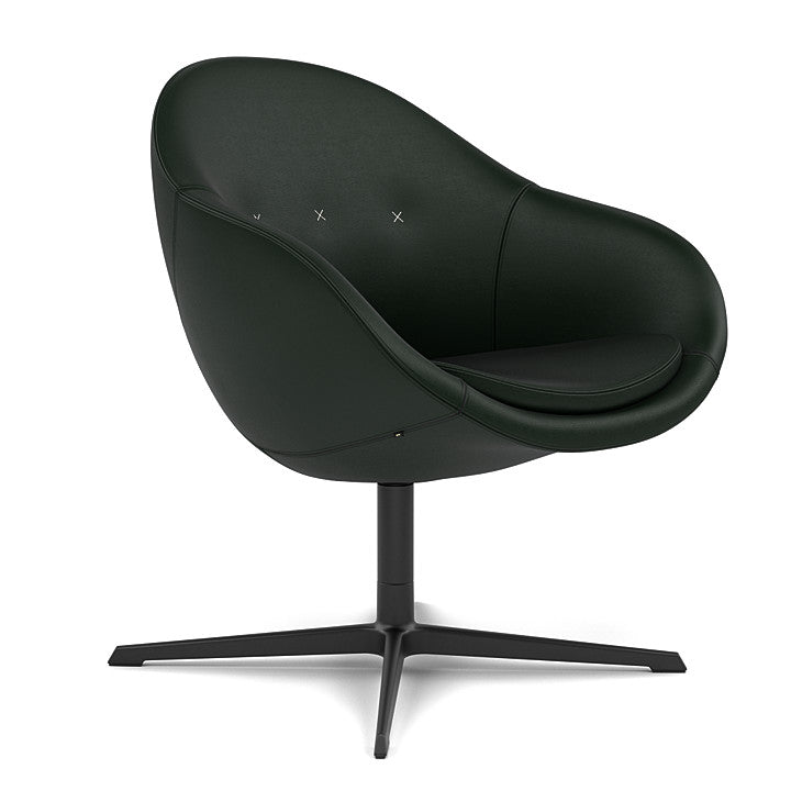 Kokon™ Club - Swivel easy chair with 4-spoke base (Base - Matte Black / Upholstery Material - NOIR)