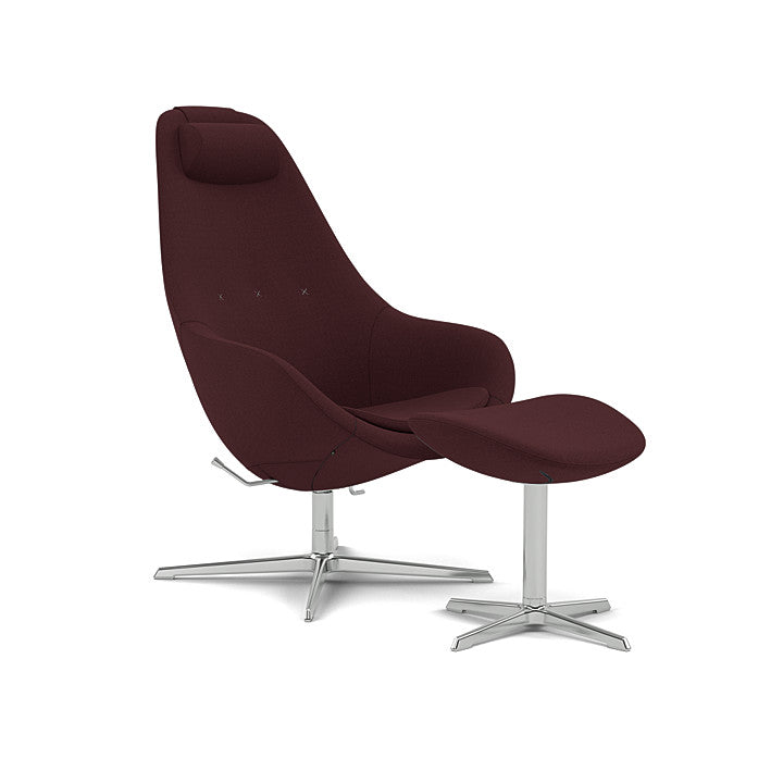 Kokon™ - Swivel armchair with 4-spoke base with armrests (Base - Chrome / Upholstery Material - Vidar)