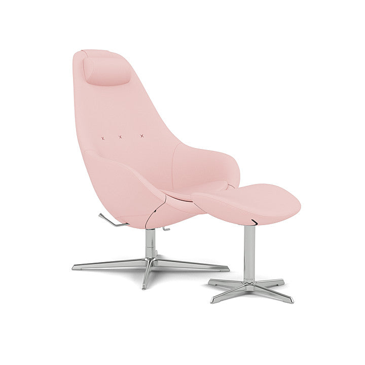 Kokon™ - Swivel armchair with 4-spoke base with armrests (Base - Chrome / Upholstery Material - Reflect)