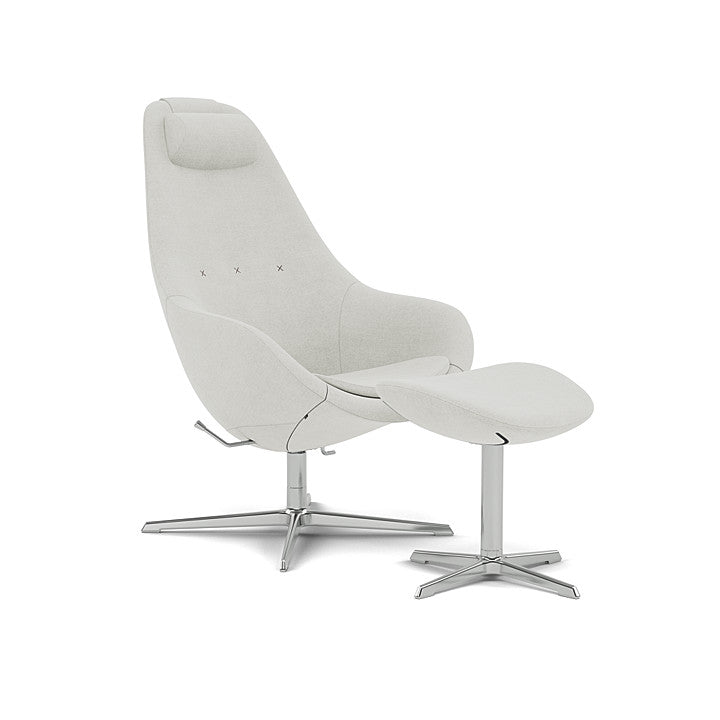 Kokon™ - Swivel armchair with 4-spoke base with armrests (Base - Chrome / Upholstery Material - Fiord 2)