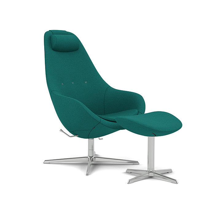 Kokon™ - Swivel armchair with 4-spoke base with armrests (Base - Chrome / Upholstery Material - Divina Melange)