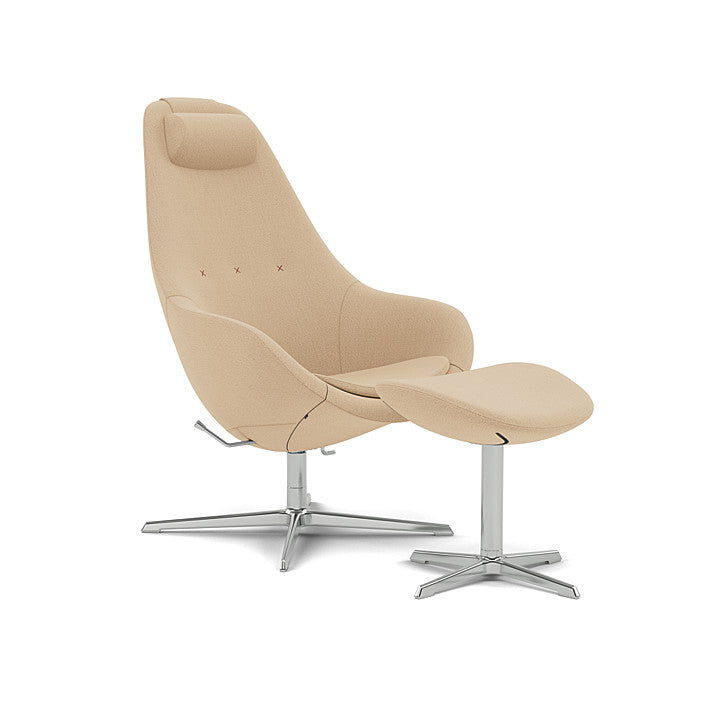 Kokon™ - Swivel armchair with 4-spoke base with armrests (Base - Chrome / Upholstery Material - Vidar)