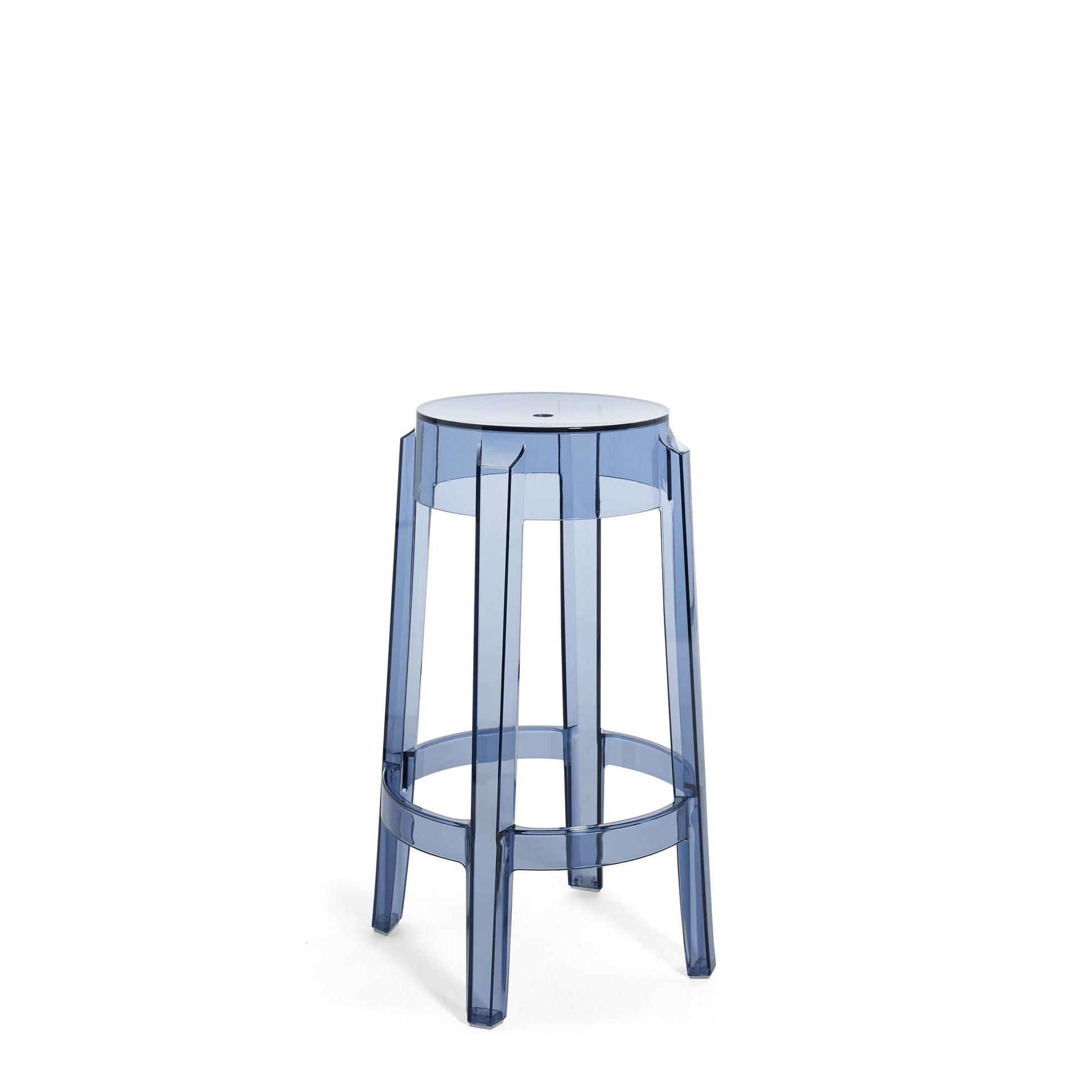 Charles Ghost Bar Stool H65 by Kartell #Blue