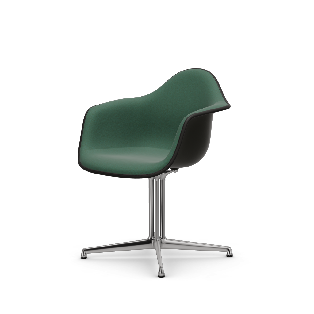 EAMES Plastic Armchair Dal (with Full Upholstery) (COLOUR OF SEAT SHELL -Deep Black) (Request Info)